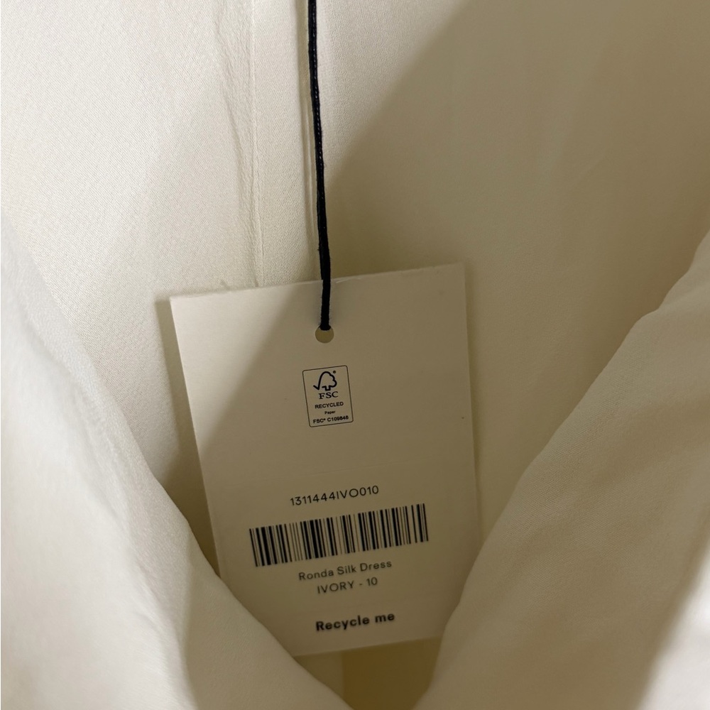 Reformation Ronda Silk Dress in Ivory - Picture 11 of 15